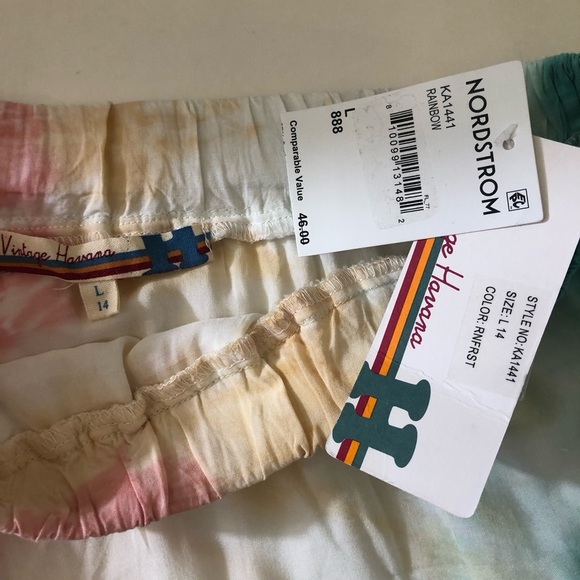 Vintage Havana Girls' Rainbow Rainforest Tie Dye Asymmetric Ruffle Skirt Sz L-14 - Picture 4 of 7